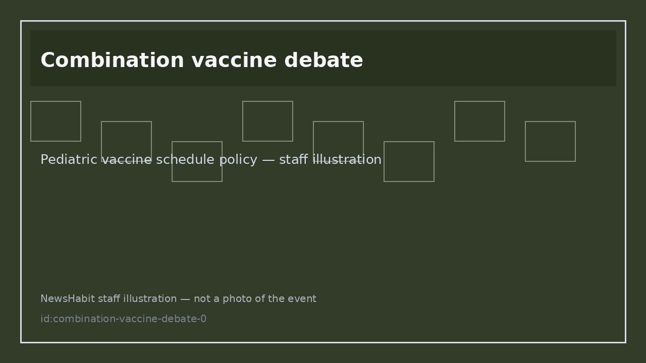 Combination vaccine debate. Pediatric vaccine schedule policy — staff illustration
