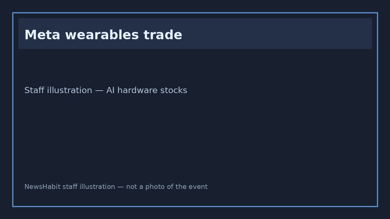 Meta wearables trade. Staff illustration — AI hardware stocks