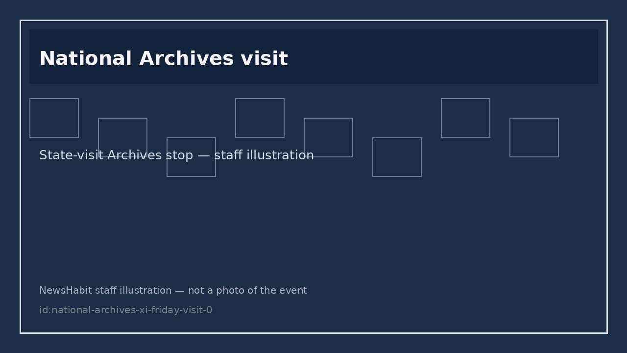 National Archives visit. State-visit Archives stop — staff illustration