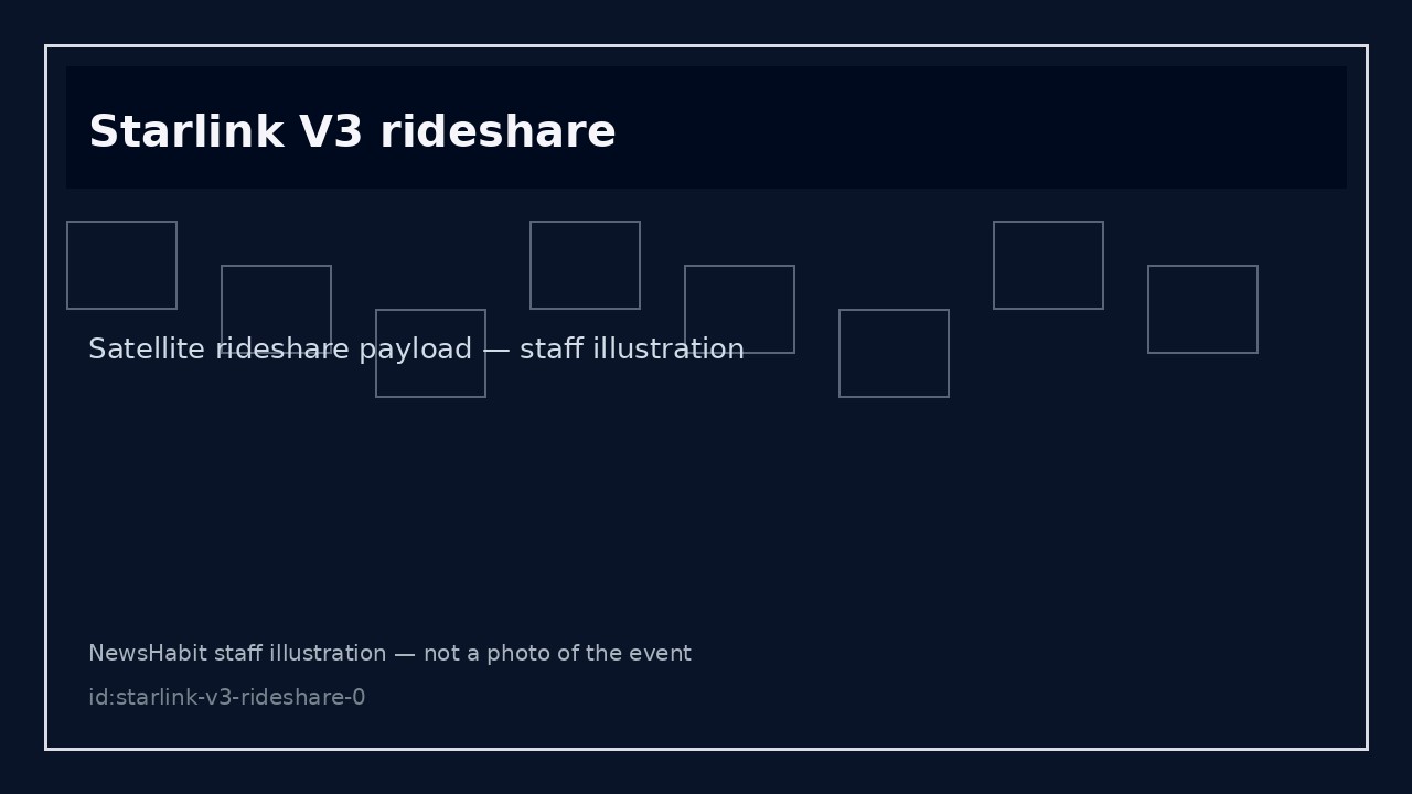 Starlink V3 rideshare. Satellite rideshare payload — staff illustration