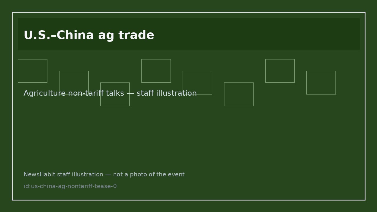 U.S.–China ag trade. Agriculture non-tariff talks — staff illustration