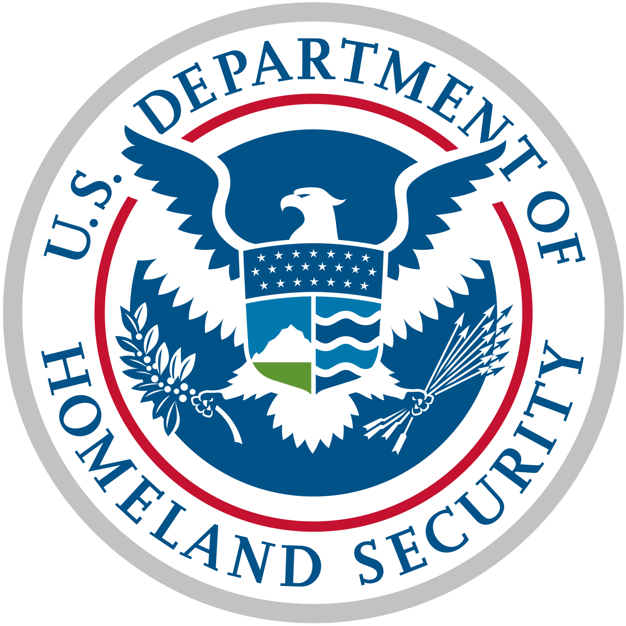 Seal of the U.S. Department of Homeland Security (agency seal diagram, not an incident photo)