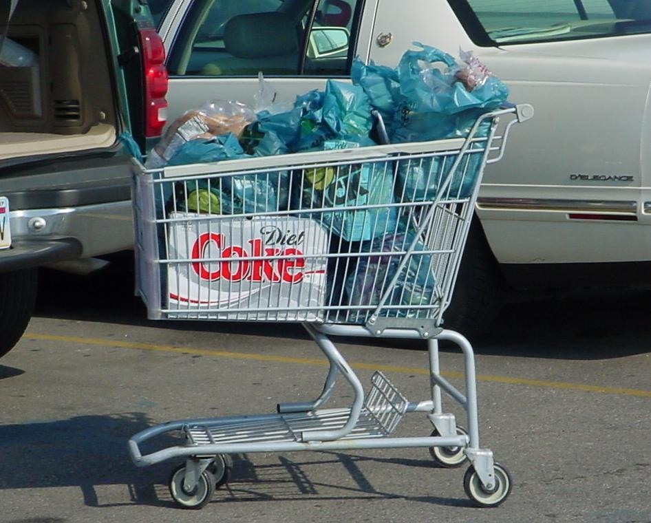 Shopping cart in a grocery store
