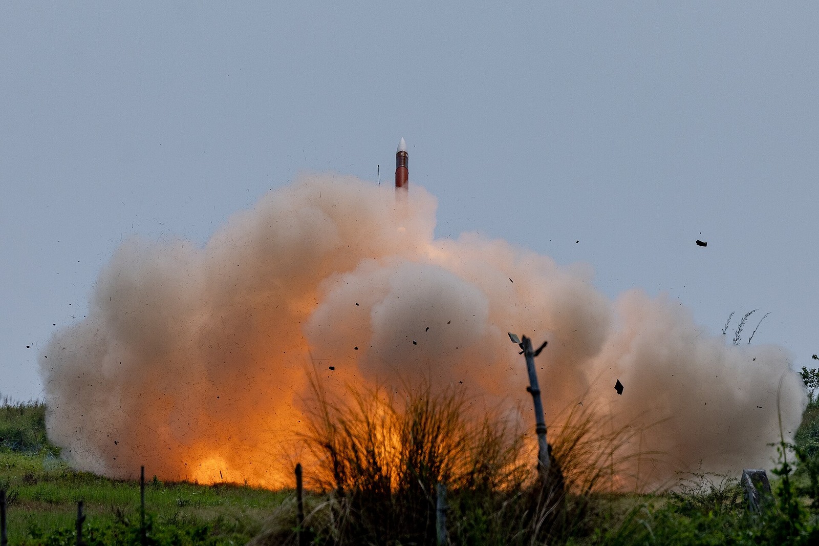 Patriot missile system firing