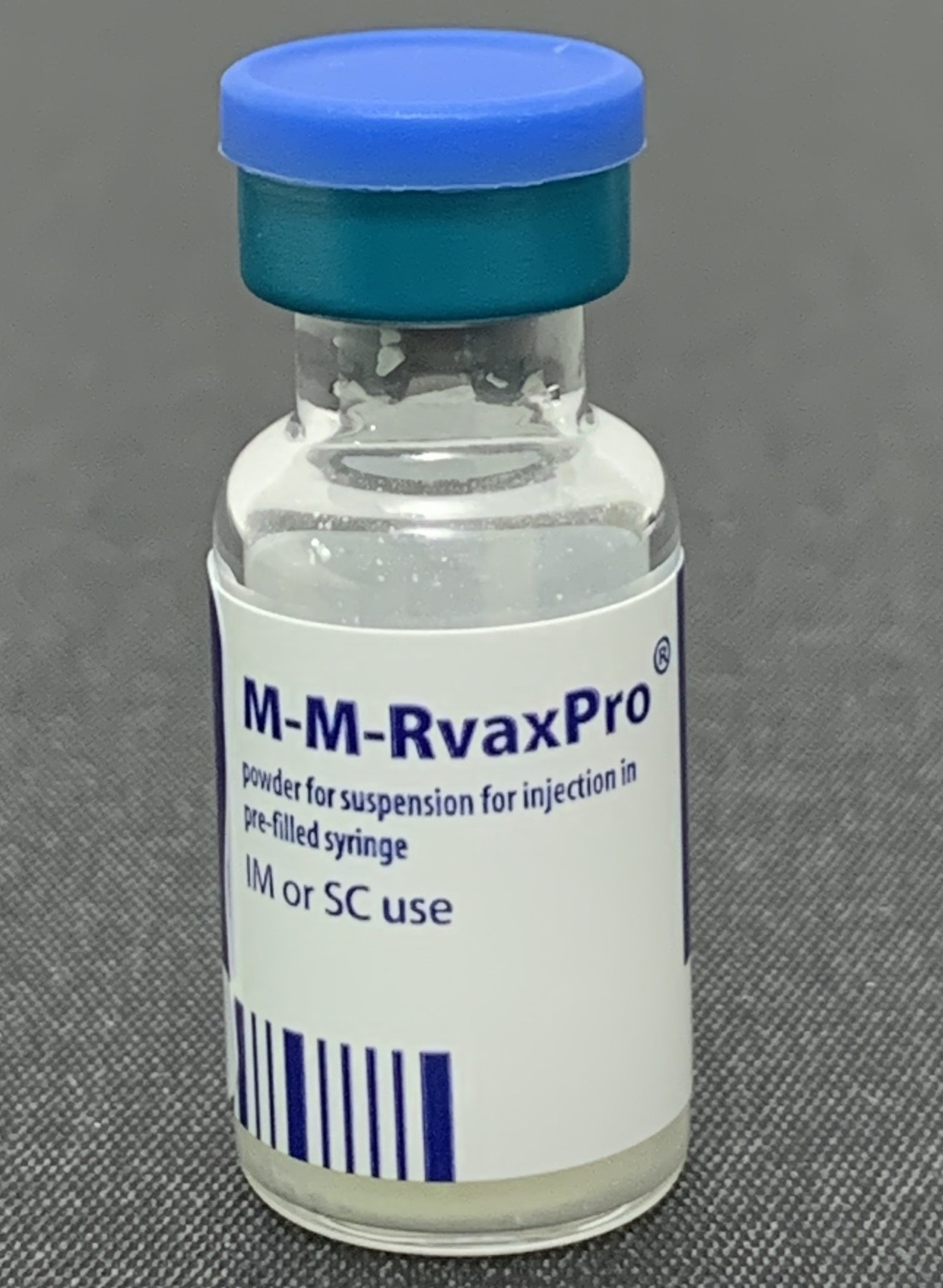 MMR vaccine vial and syringe