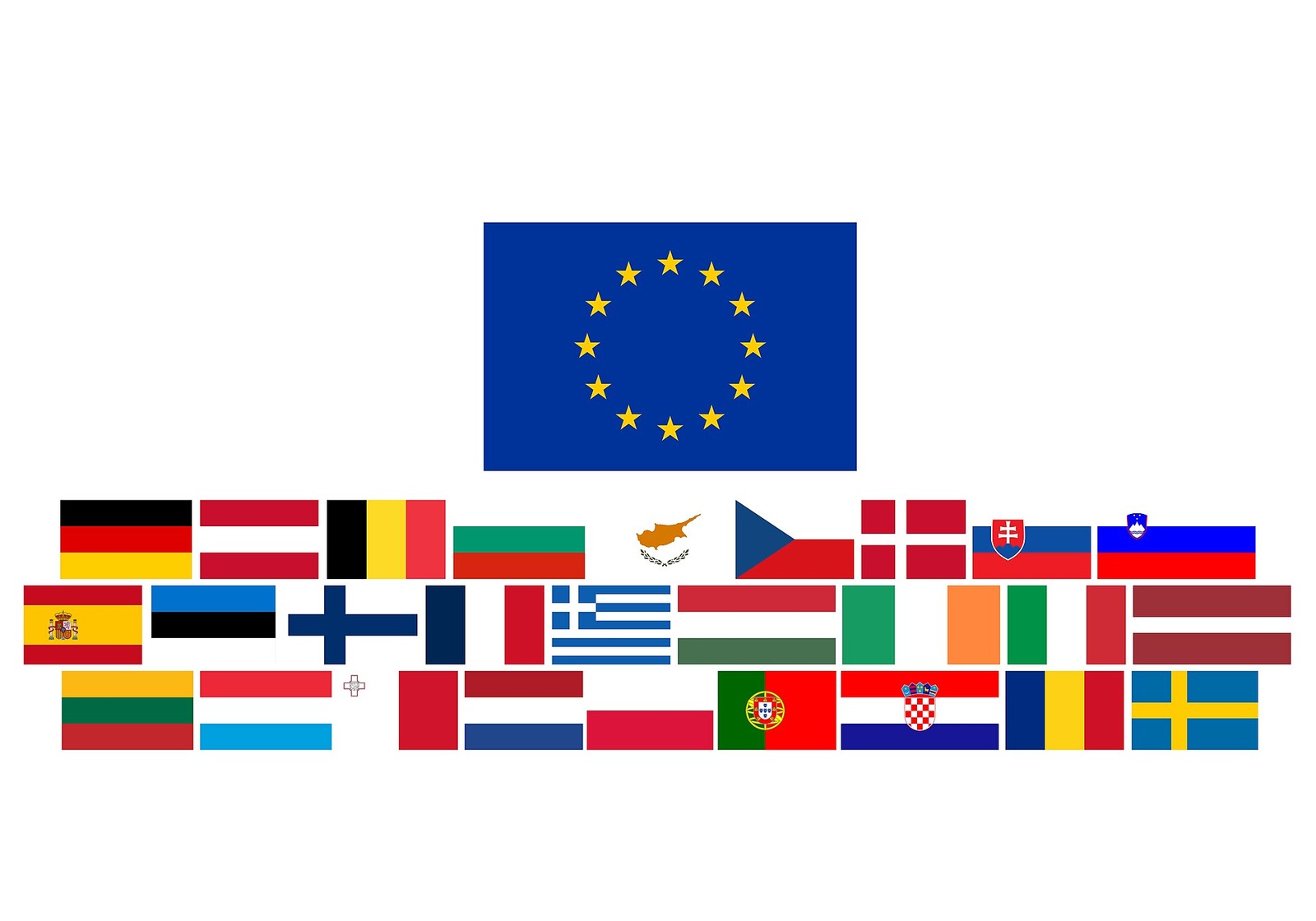 European Union flags