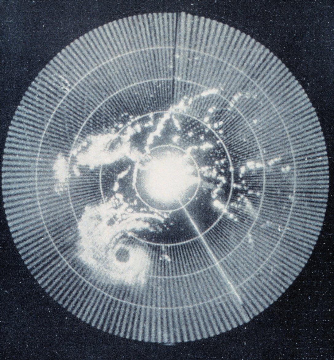Weather radar dish used for meteorological observations