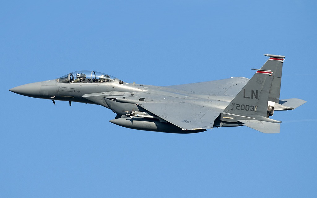 U.S. Air Force F-15E Strike Eagle taking off