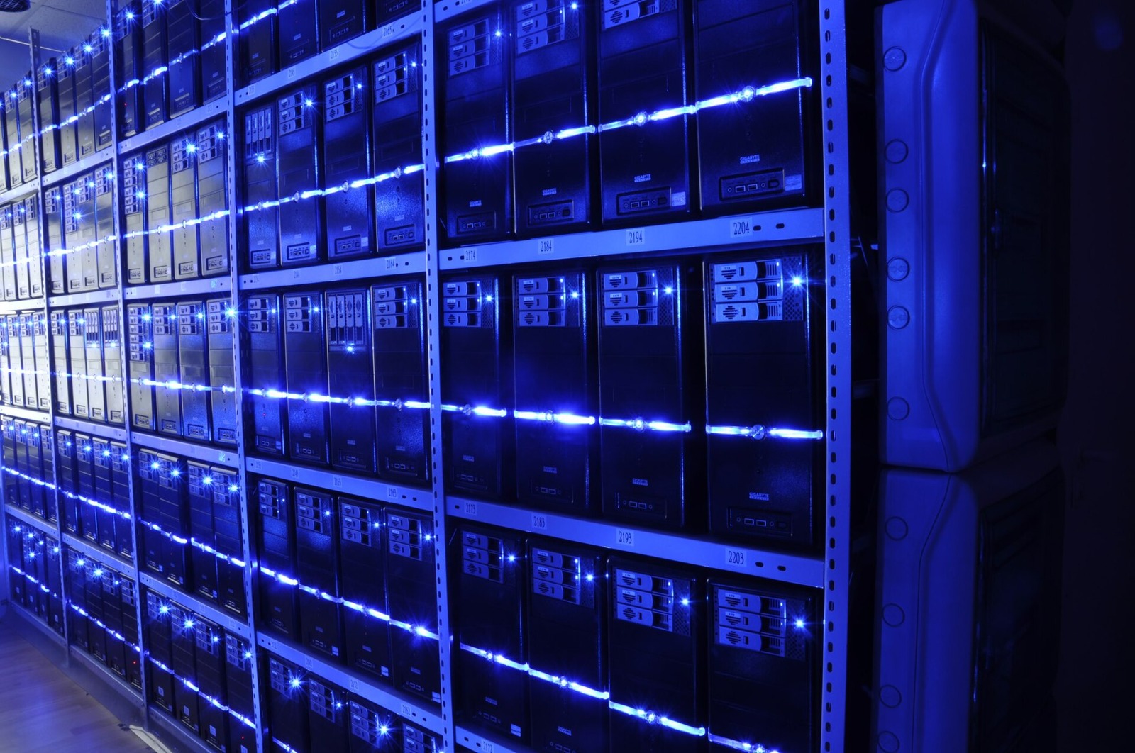 Server racks inside BalticServers data center for patch Tuesday habits
