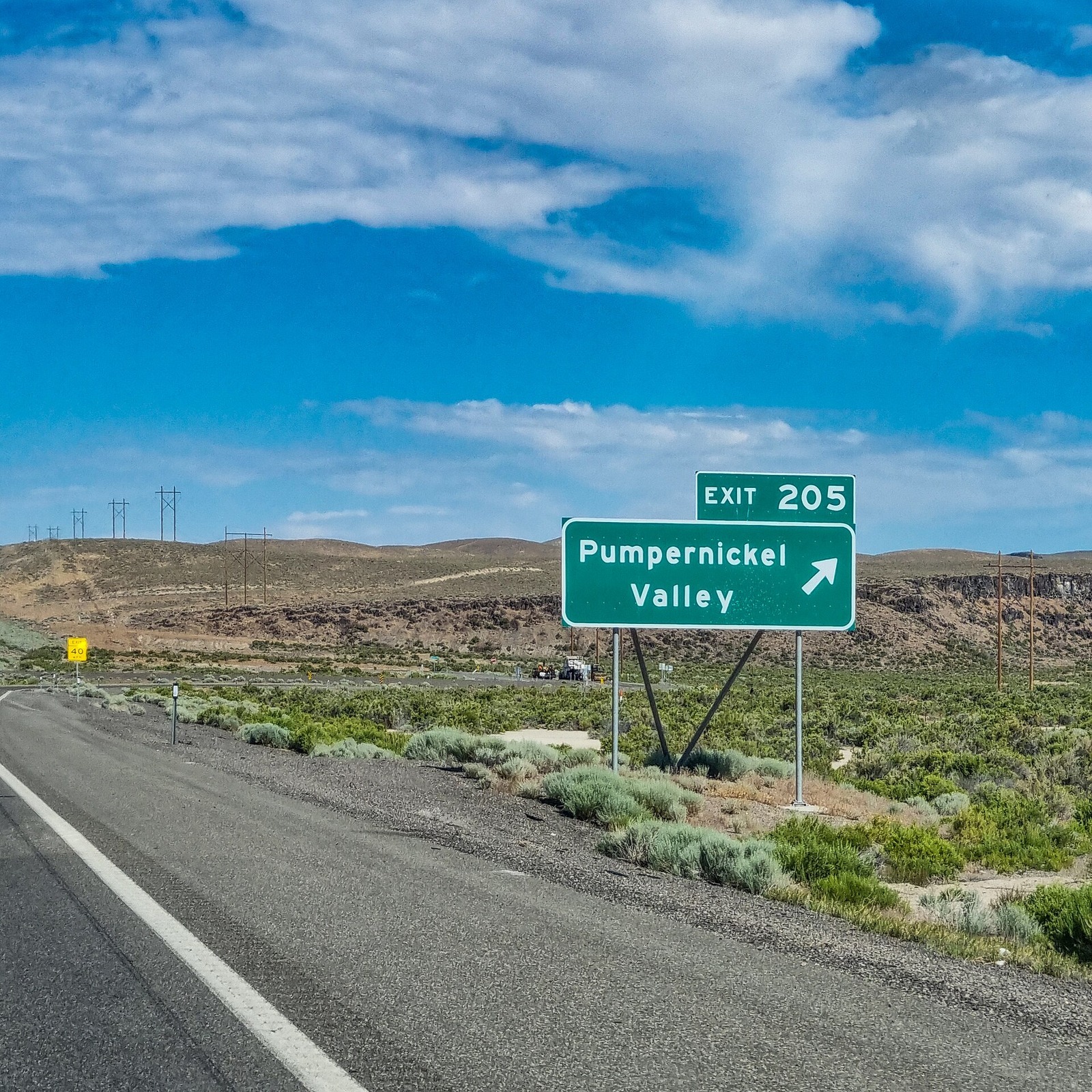 Dwight D. Eisenhower Highway Exit 205 near Golconda Nevada — U.S. interstate freeway