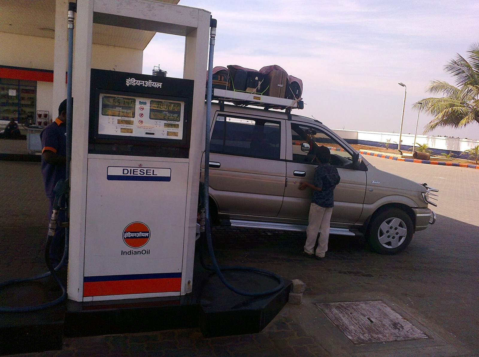 Gas station pumps at a U.S. filling station