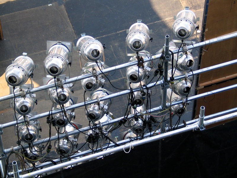 Concert crowd with stage lights