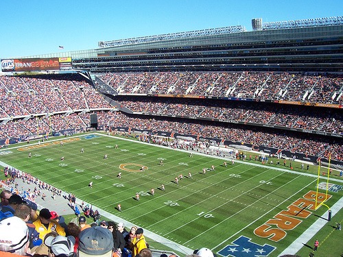 Soldier Field during a Chicago Bears home NFL game