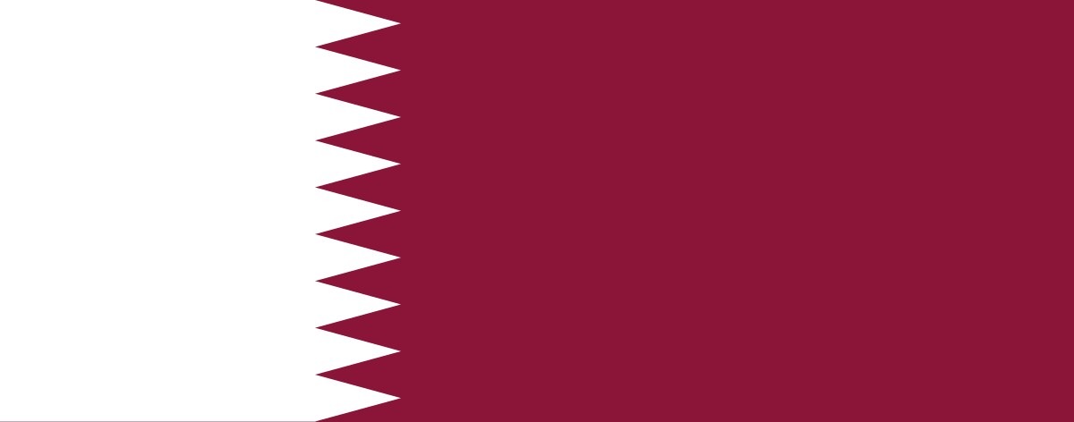 National flag of Qatar (white hoist and maroon fly) for mediation diplomacy