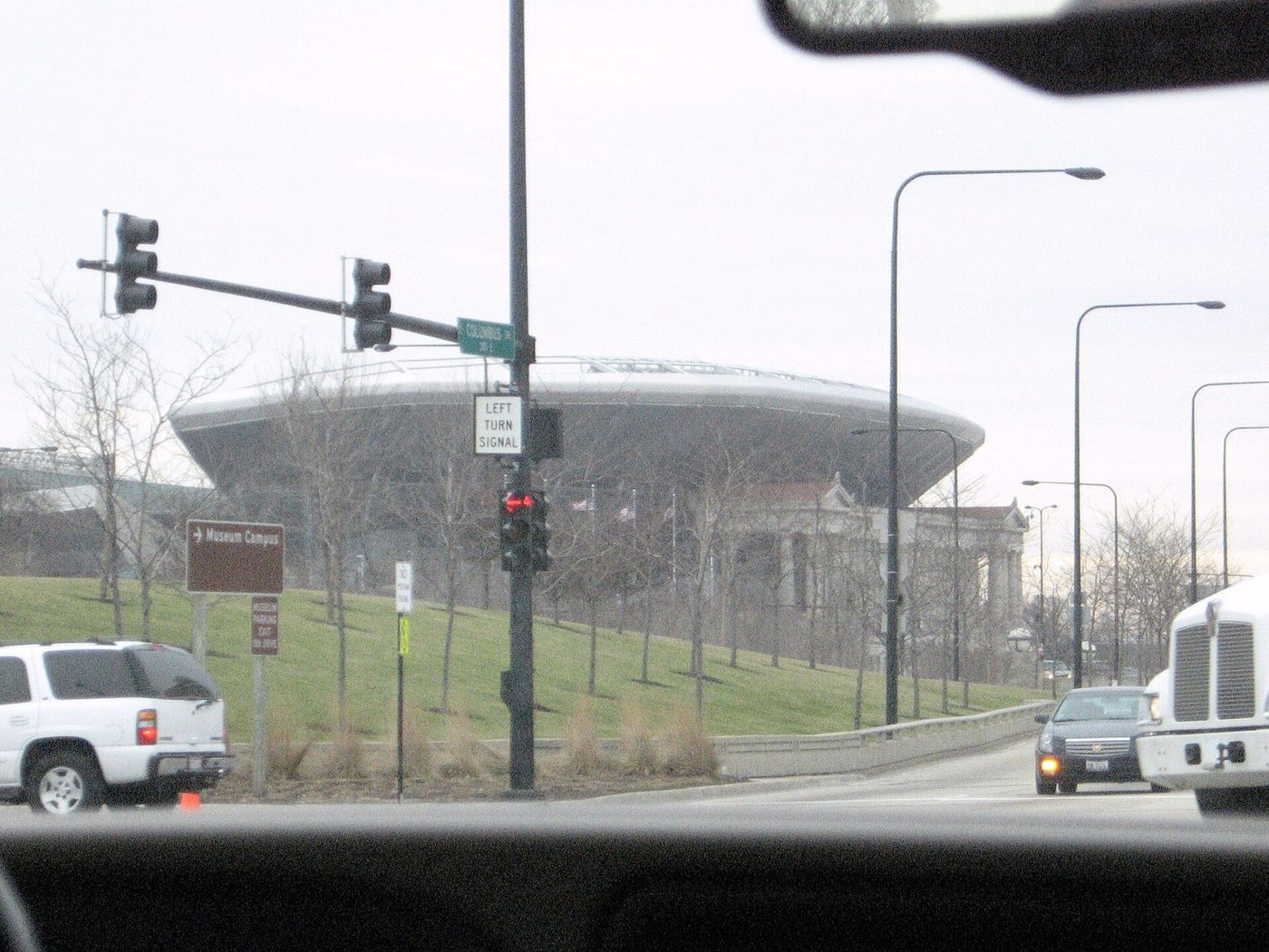 Chicago Bears helmet on a football field