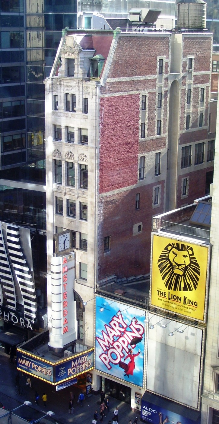 New Amsterdam Theatre Broadway theater exterior in New York