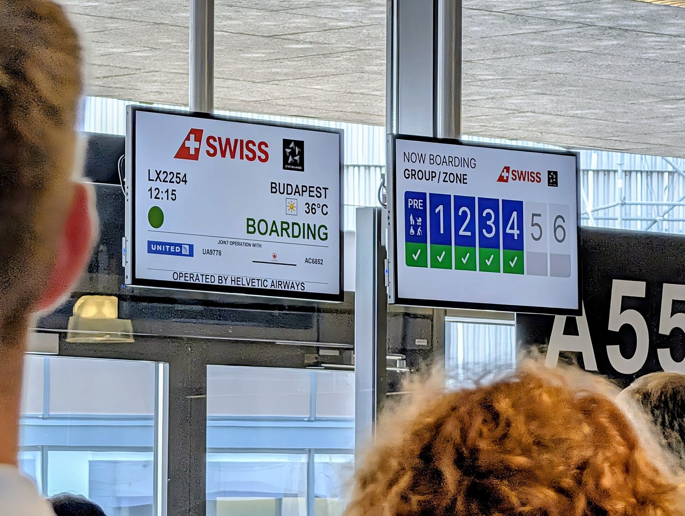 Airport departure gate at Zurich Airport