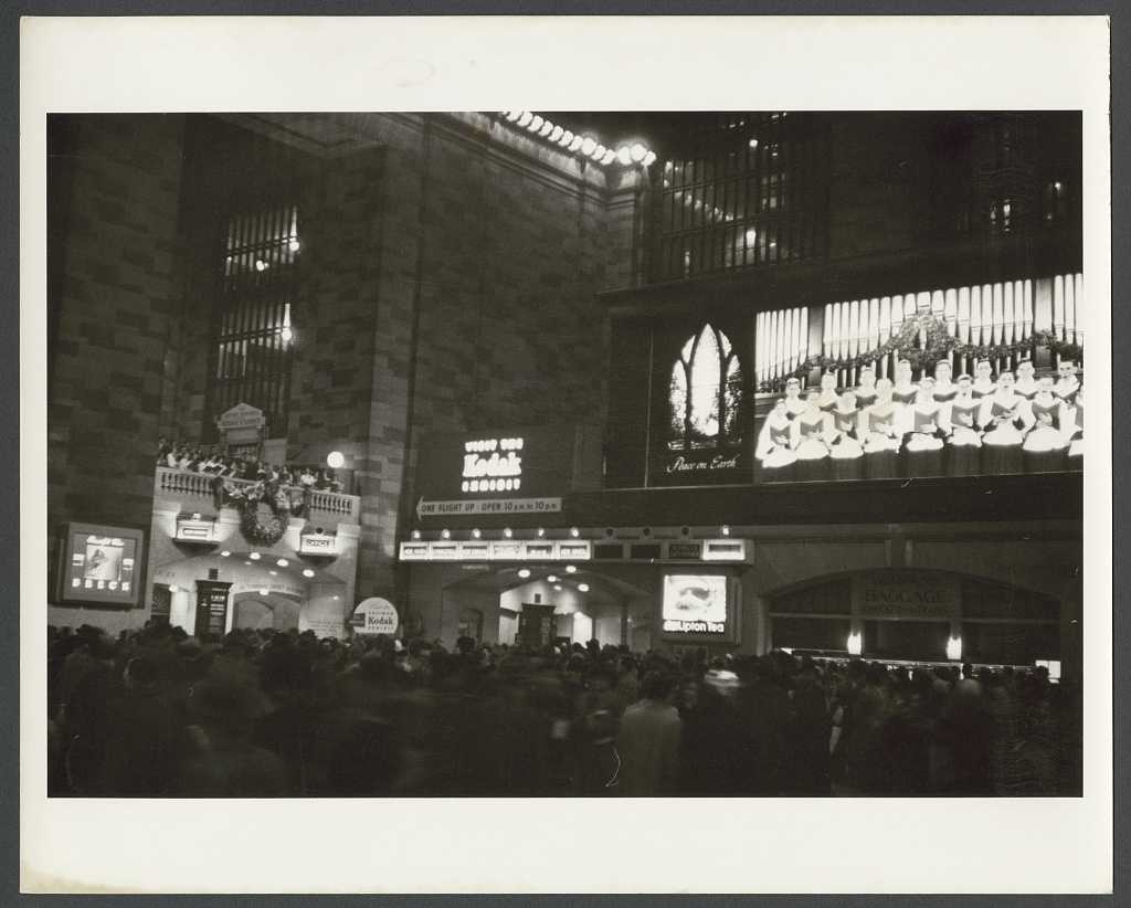 Commuters crowded inside Grand Central Terminal in New York