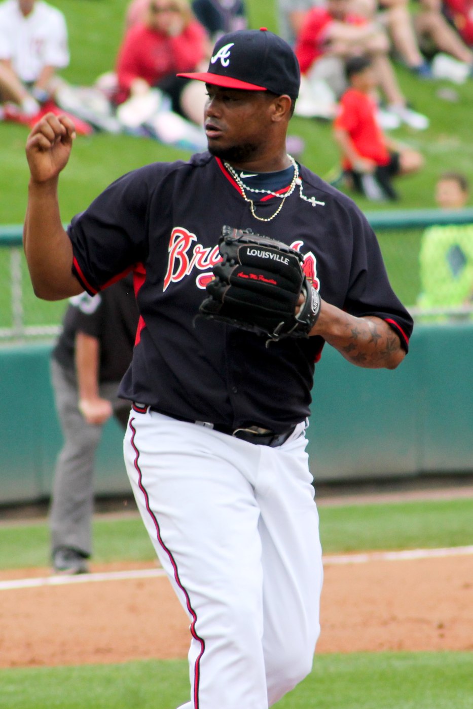 Atlanta Braves pitcher Juan Jaime throwing in spring training