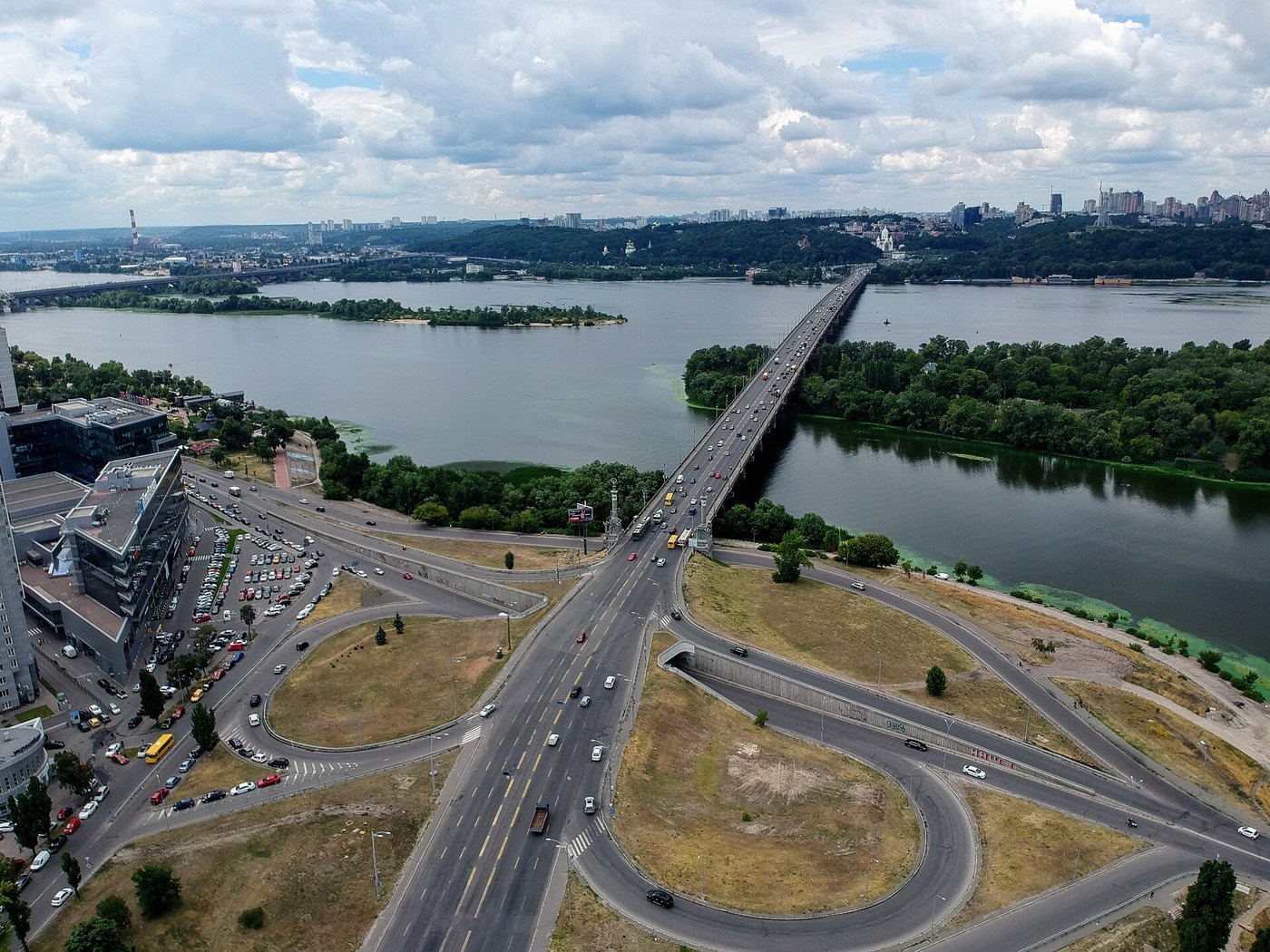 Yevhen Paton Bridge over the Dnipro River in Kyiv