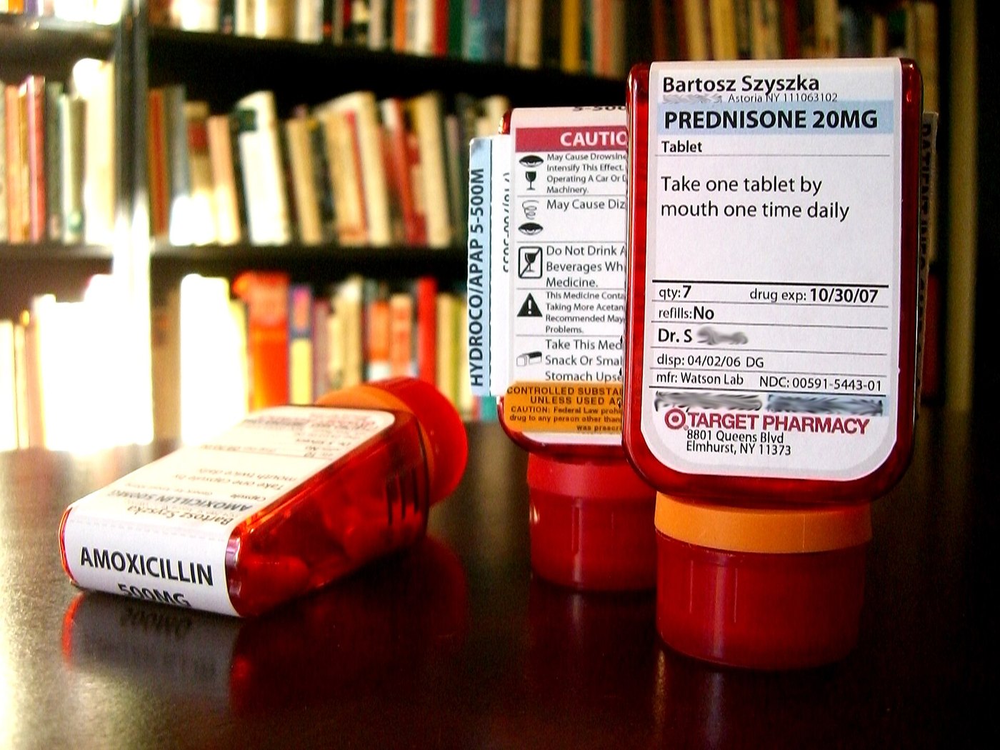 Prescription medicine bottles on a counter