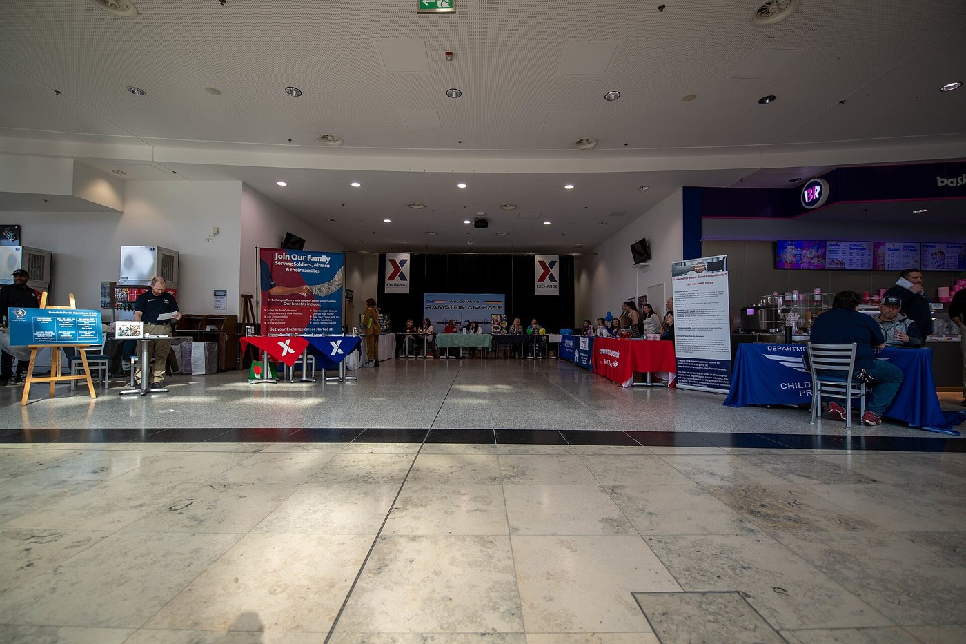 Job fair where employers meet applicants