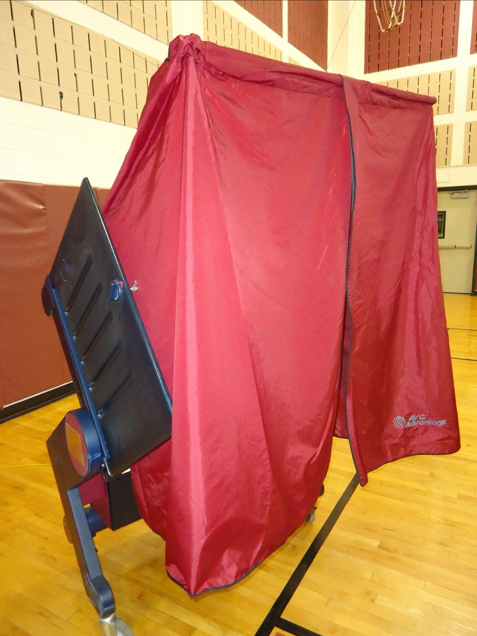 Voting booths set up for a U.S. election