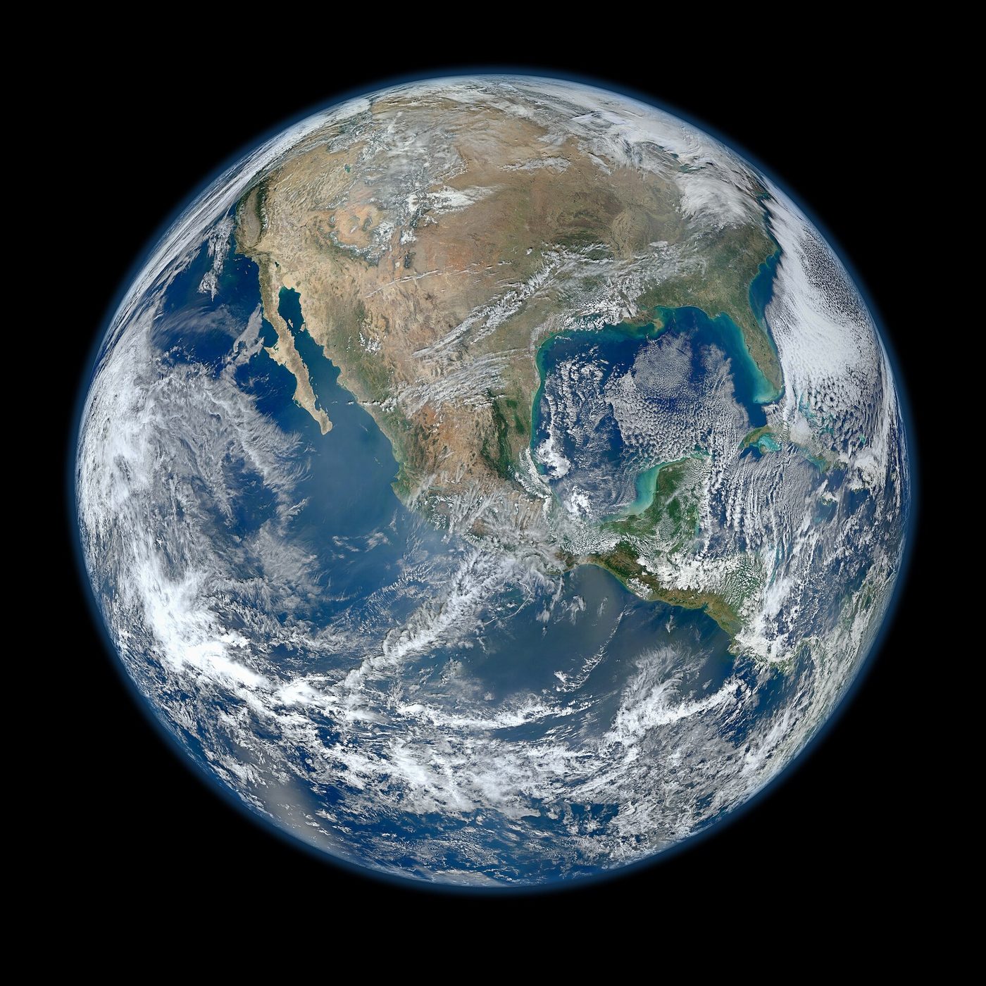 North America seen from a low-orbiting satellite