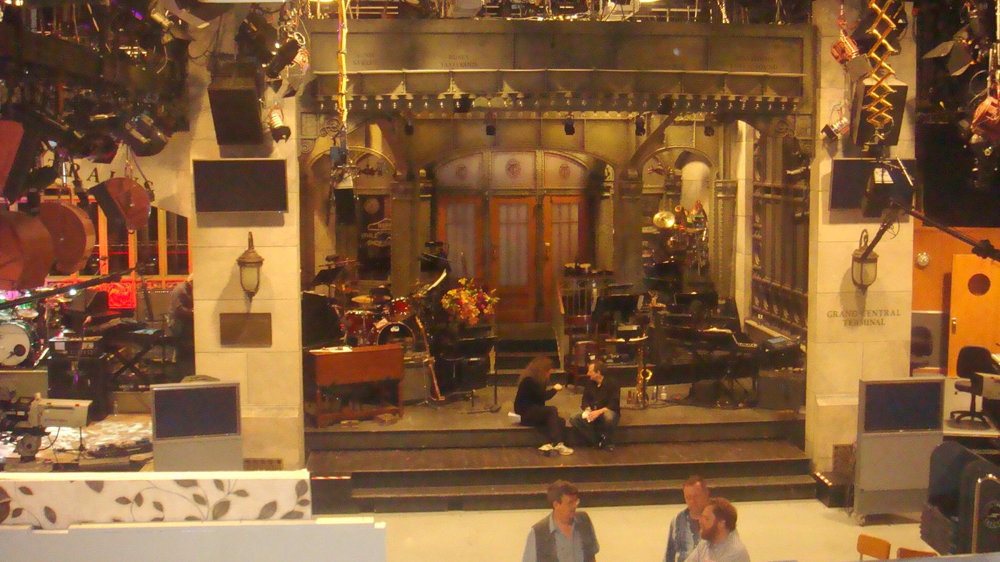 Saturday Night Live studio stage under the lights