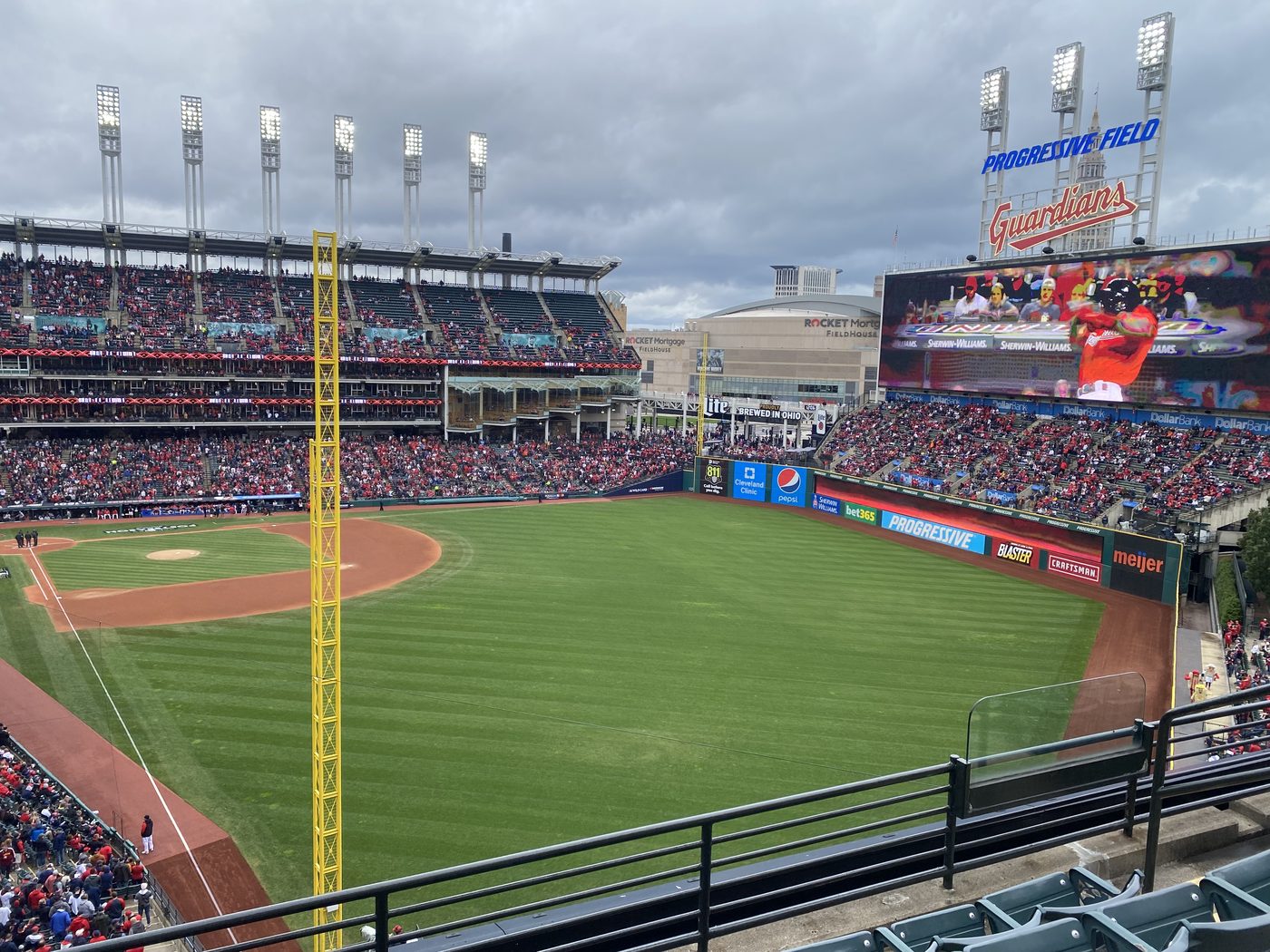 Progressive Field in Cleveland during a 2022 American League playoff game