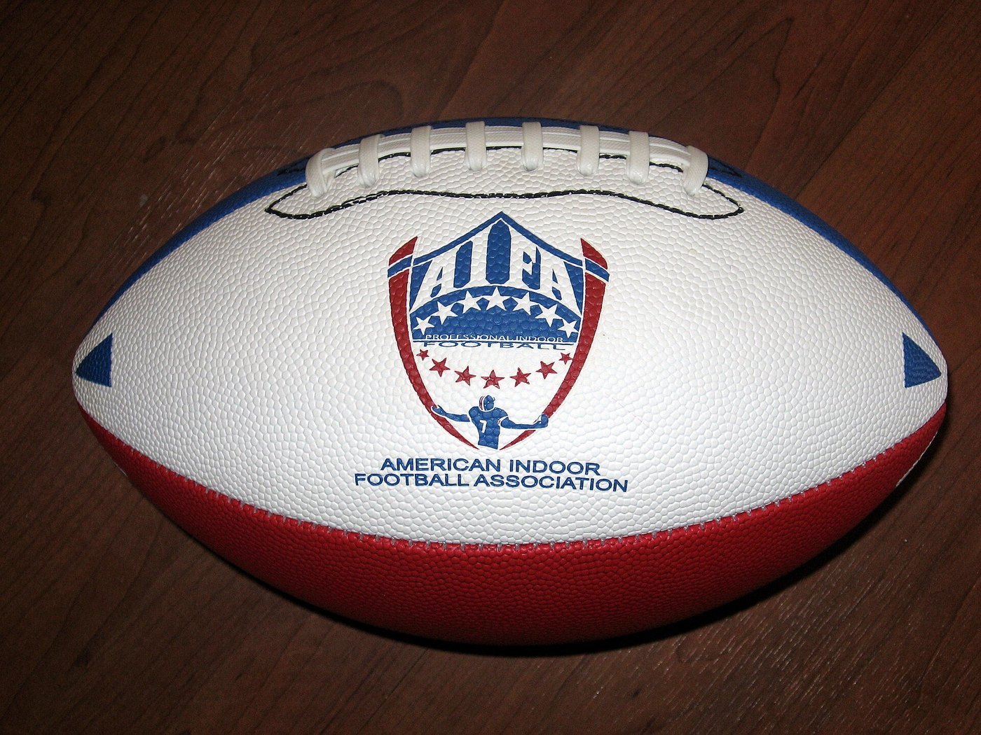 American football on a field during a match