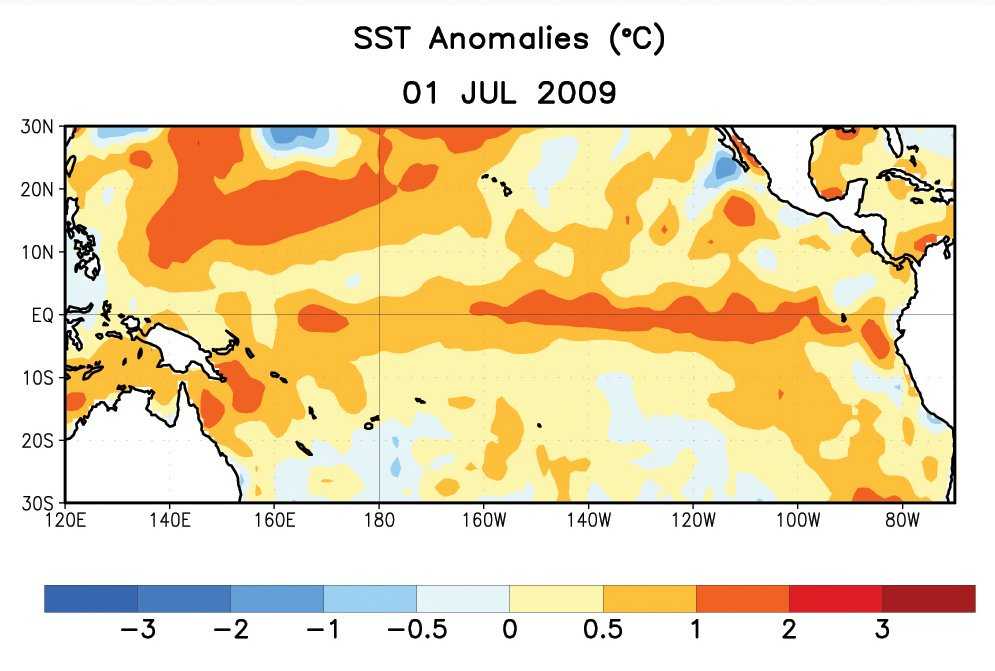 Satellite sensor derived sea surface temperature anomalies (2268-609)