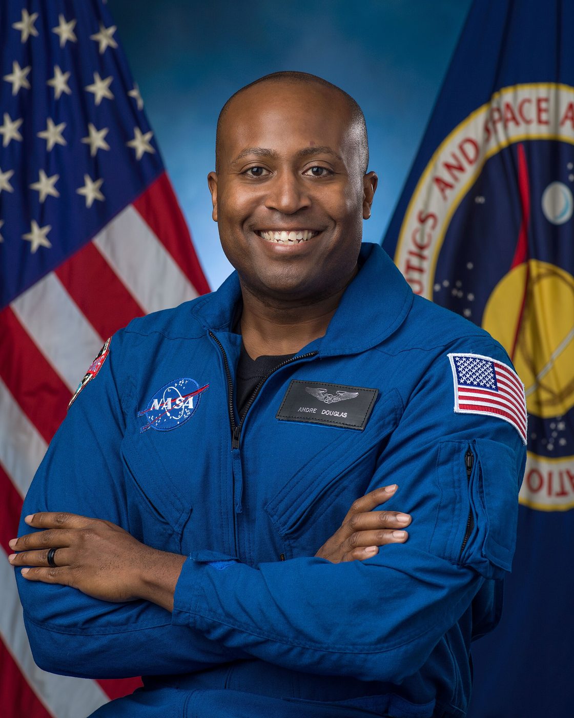 NASA astronaut Andre Douglas in his official astronaut candidate portrait