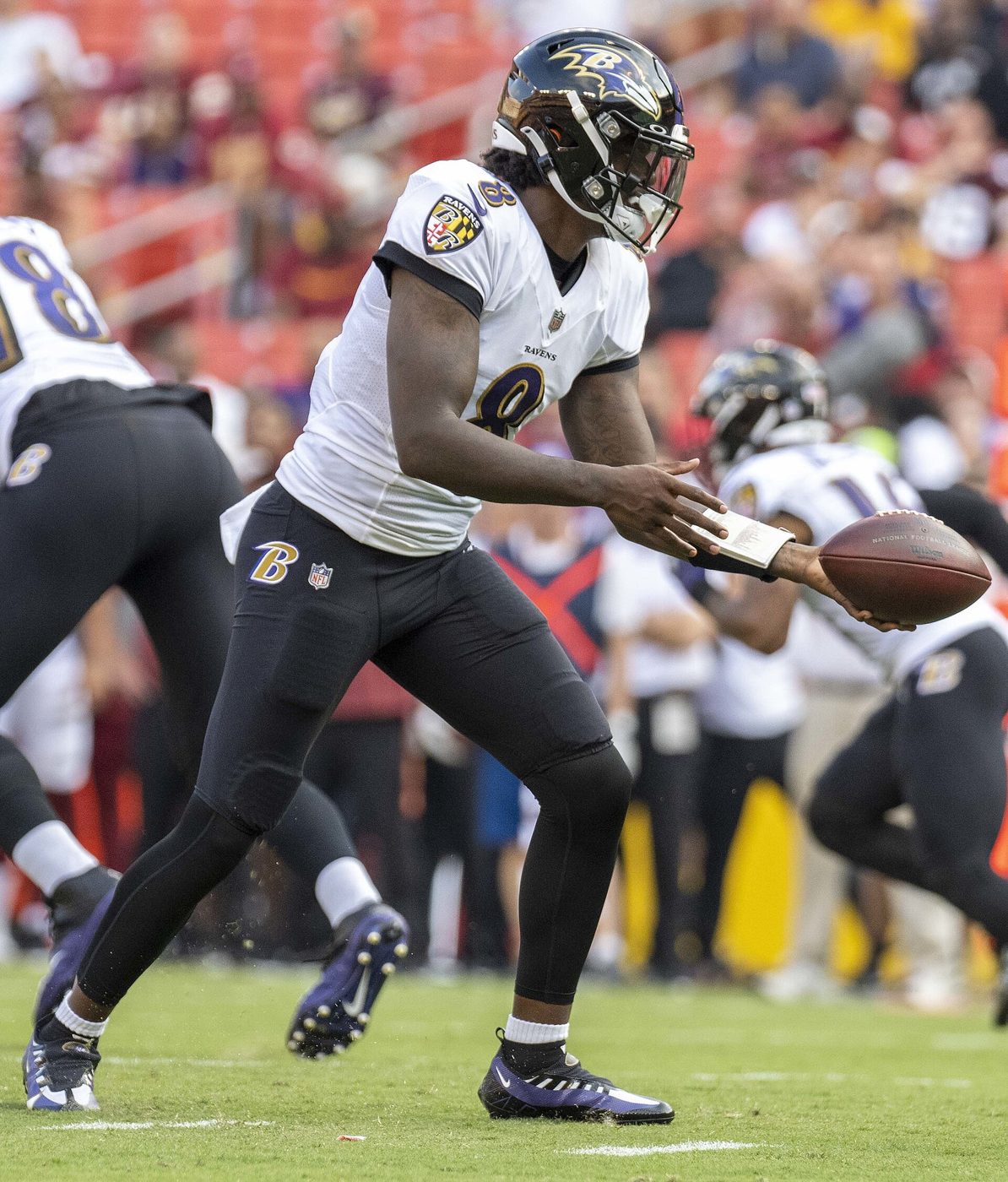 Baltimore Ravens quarterback Lamar Jackson during a 2021 game