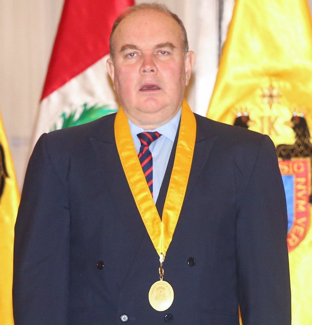 Rafael López Aliaga at a ceremony while serving as mayor of Lima