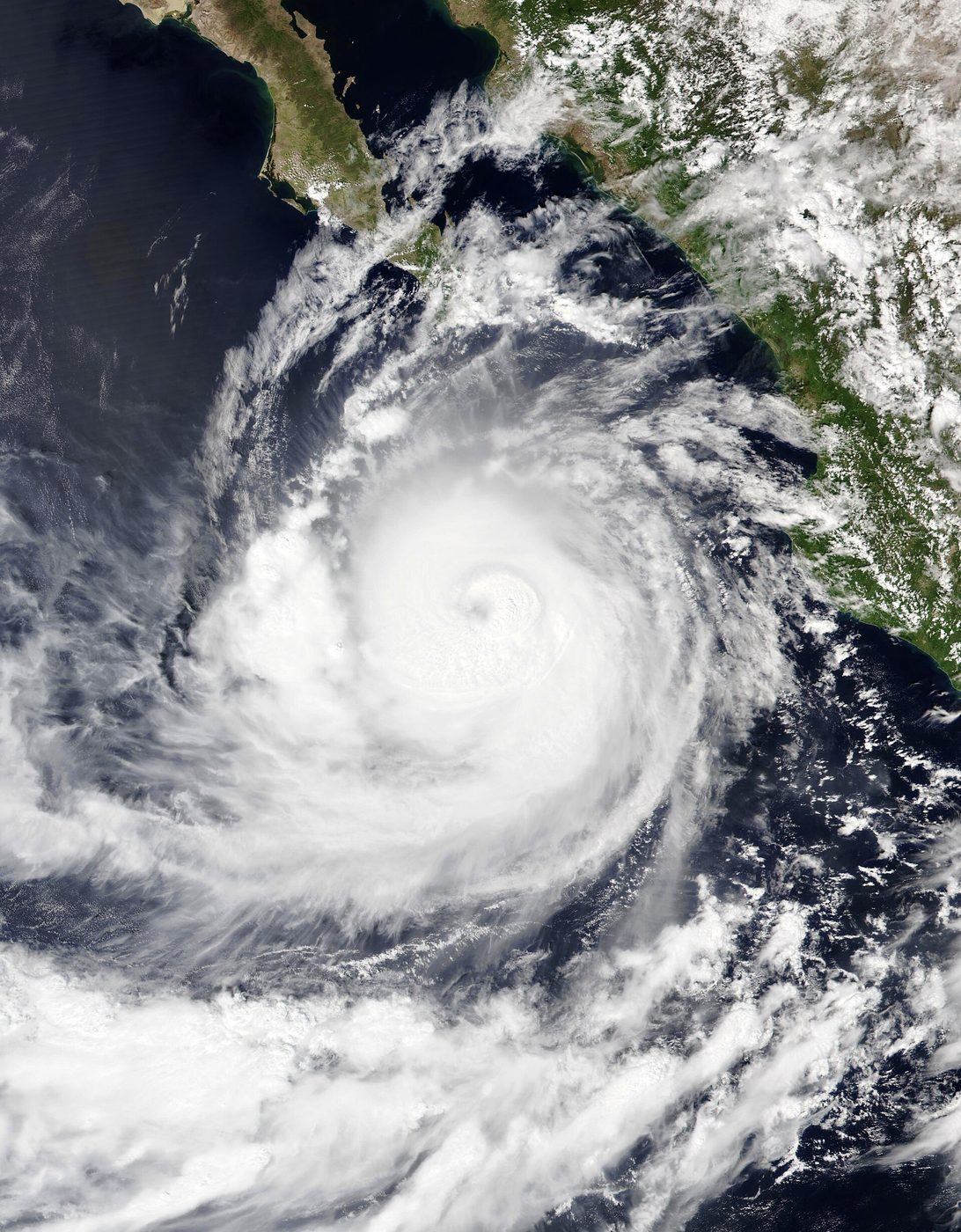 Satellite image of Hurricane Rachel at peak strength over the eastern Pacific on Oct. 1, 2026