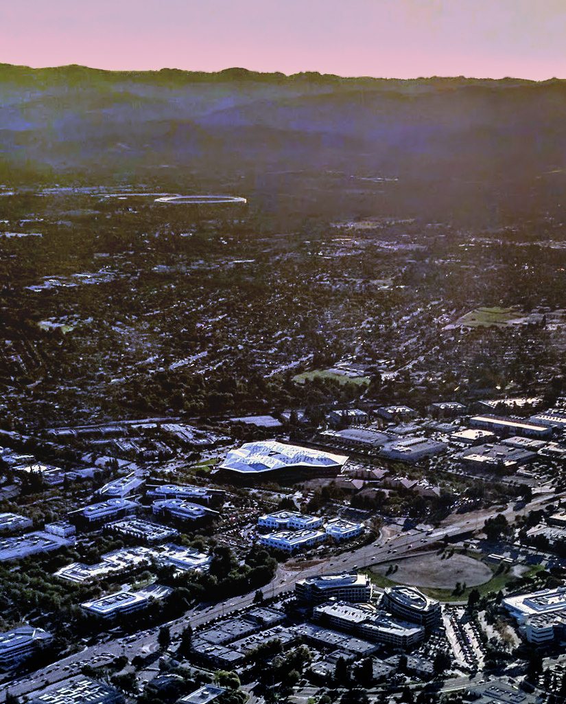 Aerial view of the Nvidia headquarters campus in Santa Clara, California