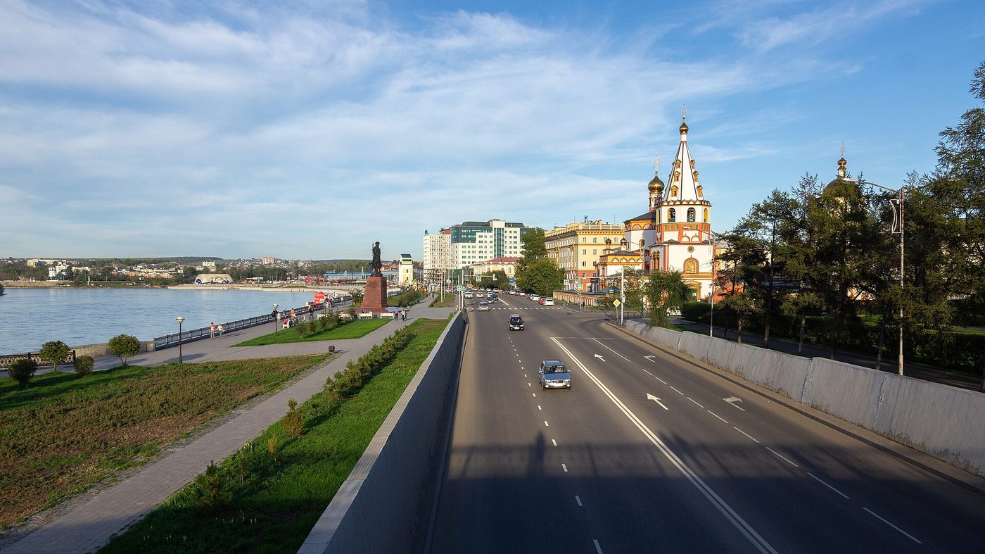 A street view of Irkutsk, the Siberian city in Russia