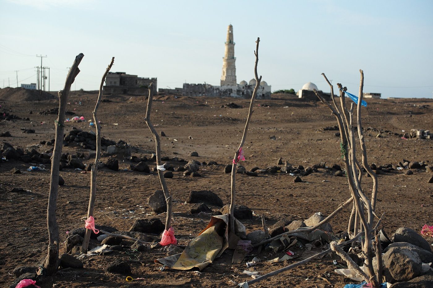 Buildings in Mokha, the Red Sea port town in Yemen