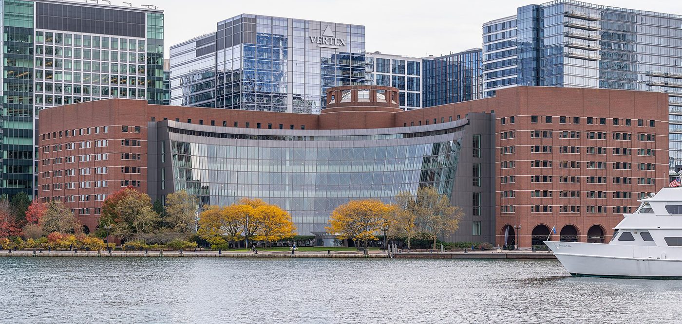 The John Joseph Moakley U.S. Courthouse in Boston, home of the 1st Circuit appeals court, seen across the water