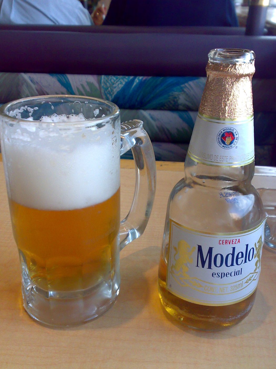 A bottle of Modelo Especial beer