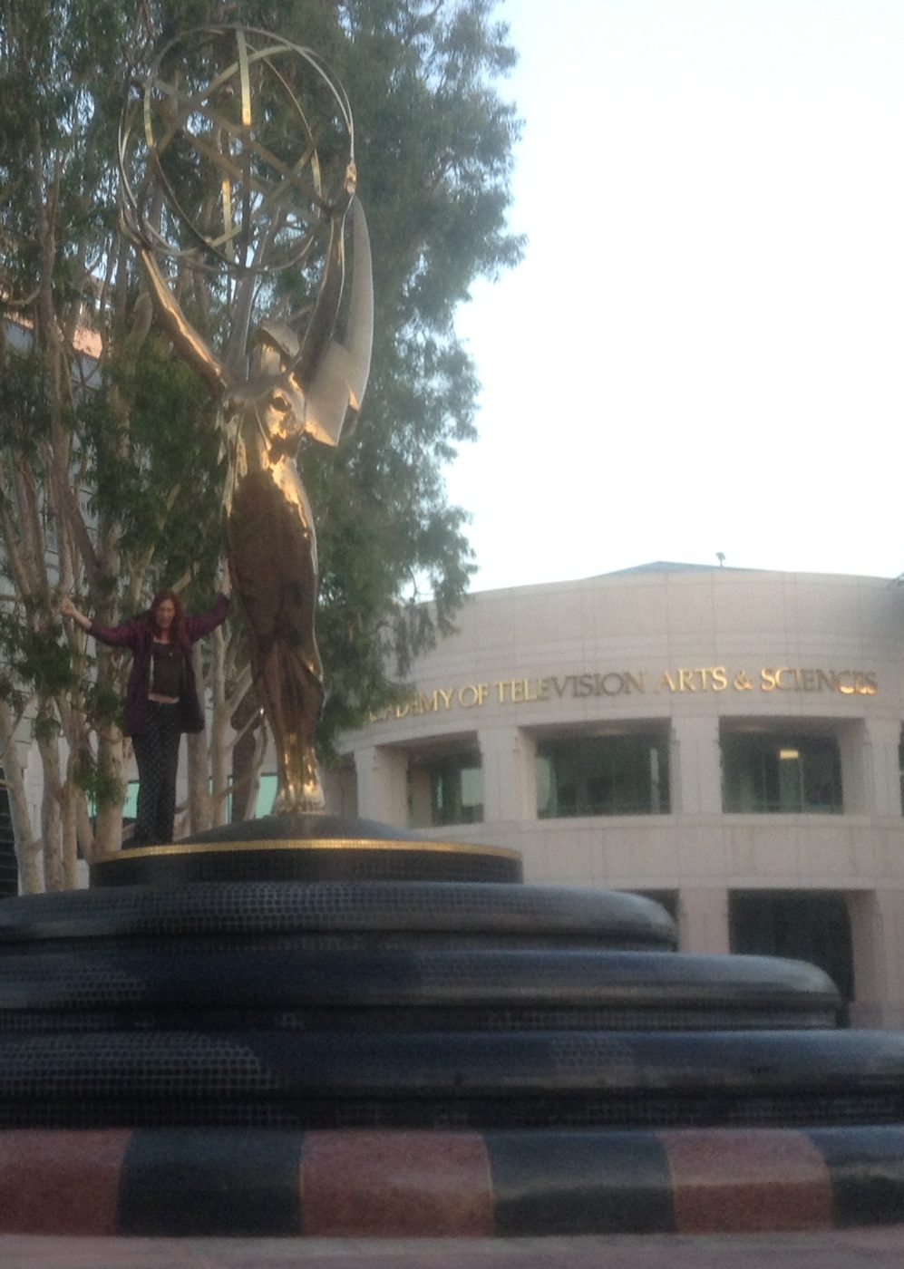 The Emmy statue in the courtyard of the Television Academy in North Hollywood, California