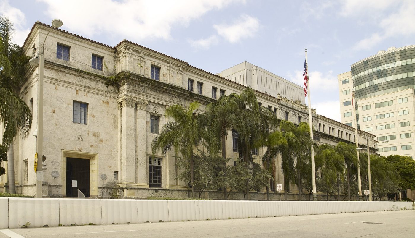 Exterior of the David W. Dyer Federal Building and U.S. Courthouse in Miami, Florida