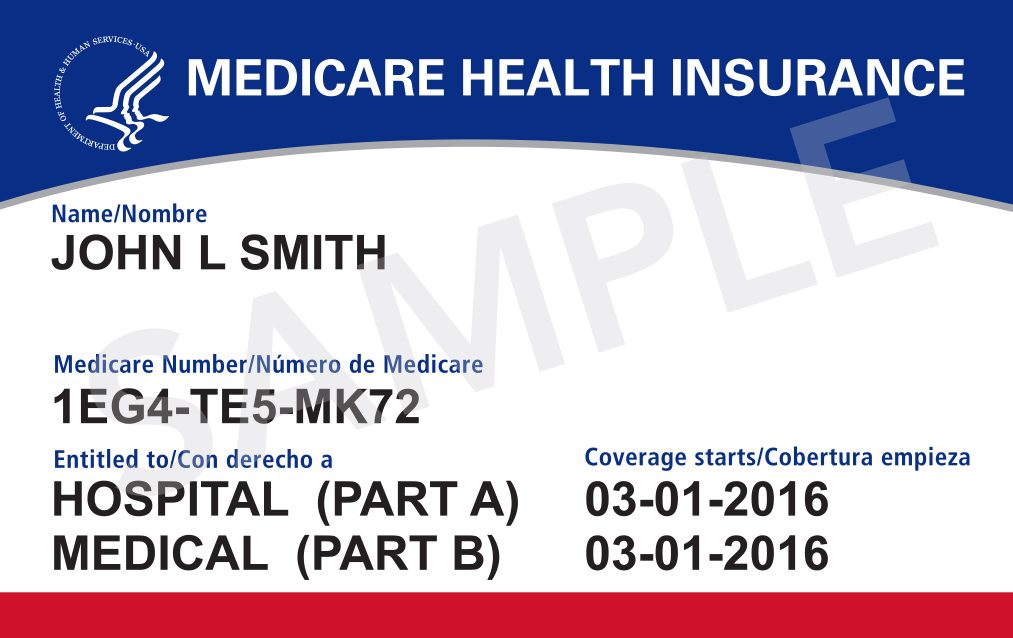 A sample of the Medicare card design that began rolling out in 2018