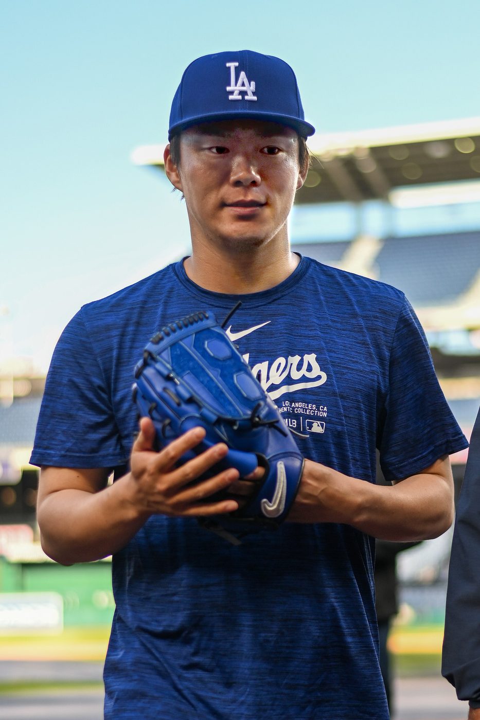 Dodgers pitcher Yoshinobu Yamamoto during an April 2024 game against the Nationals in Washington