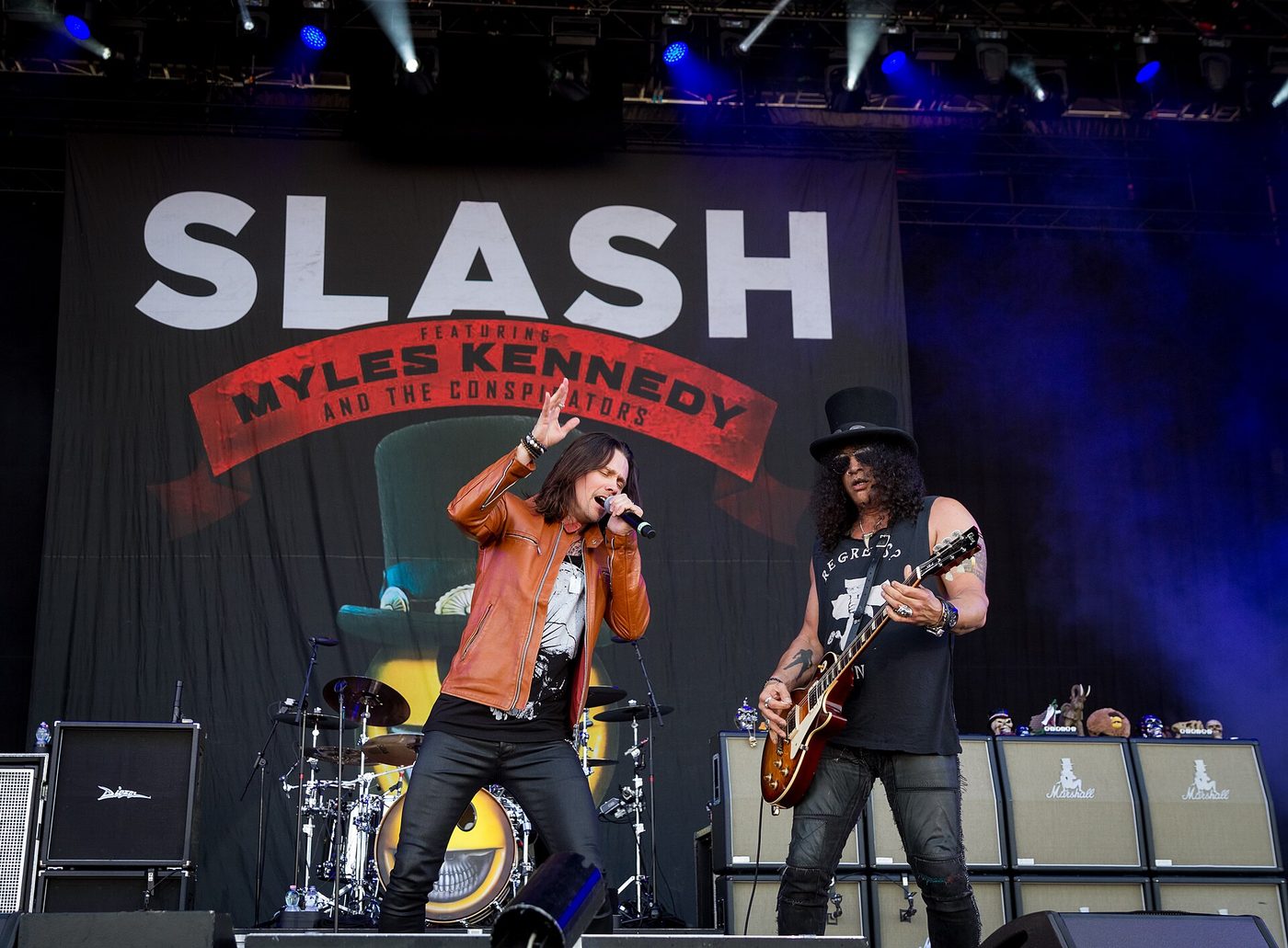 Slash featuring Myles Kennedy and the Conspirators perform at Rock am Ring in Germany in 2015