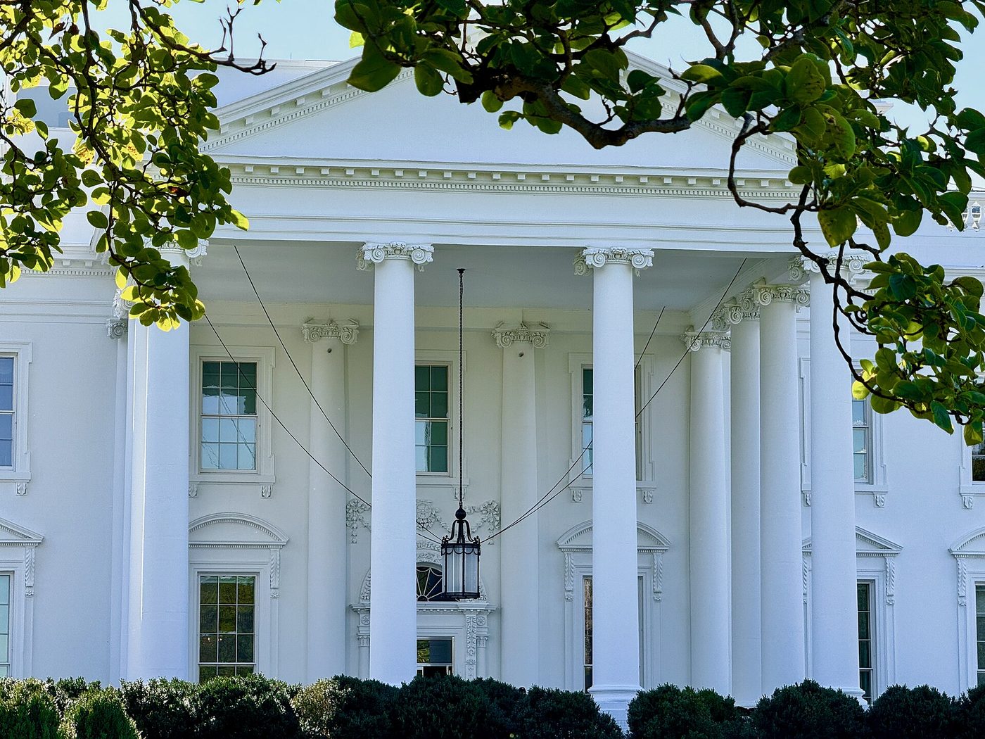 The North Portico of the White House in Washington