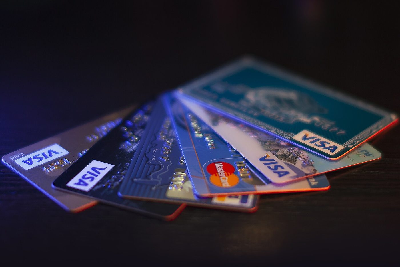 A pile of credit cards