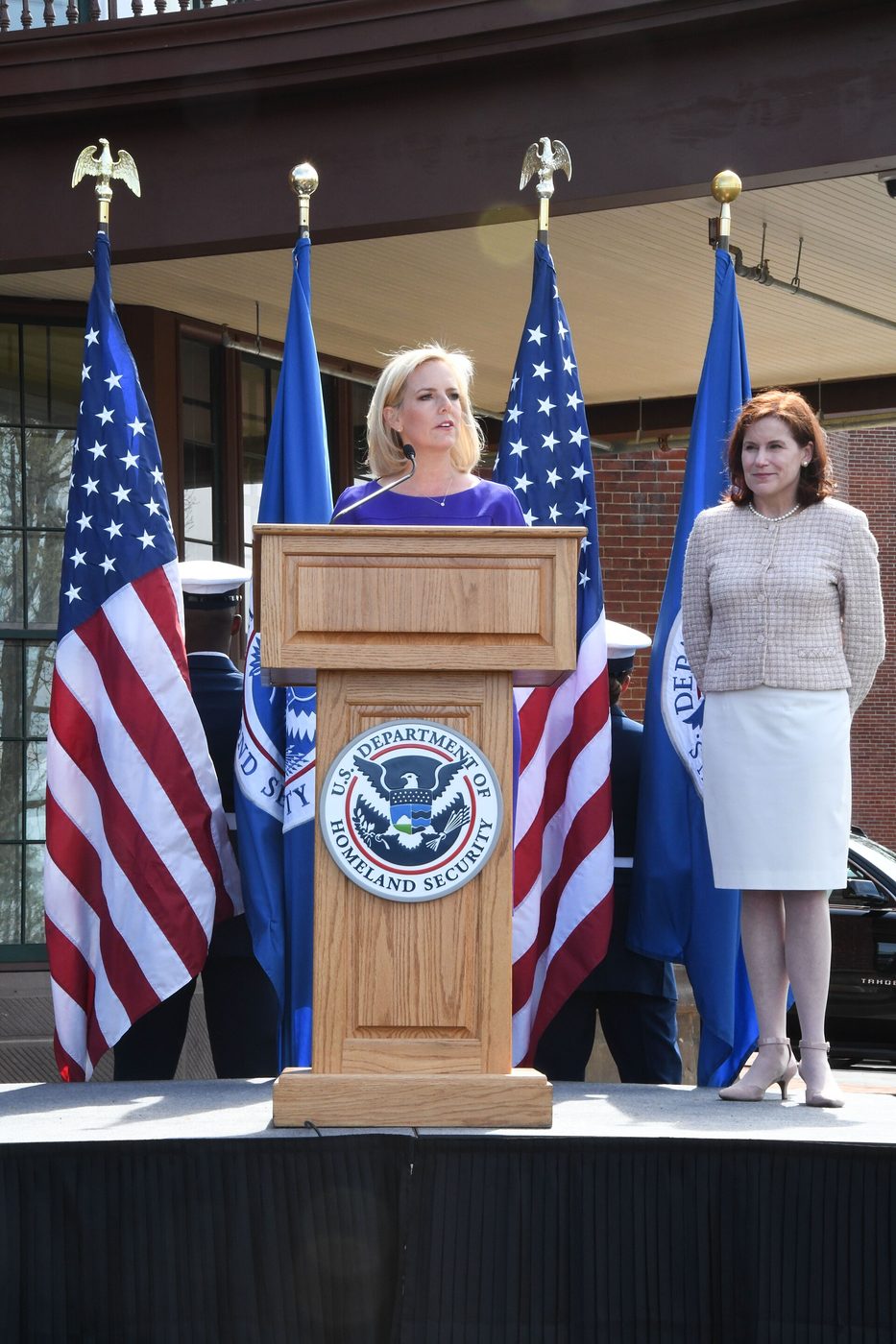 A ceremony at the Department of Homeland Security's new headquarters in Washington on April 10, 2019