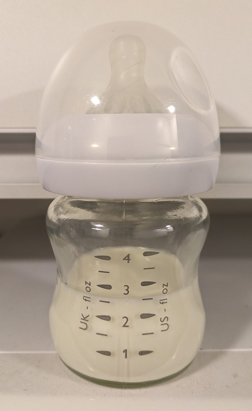 A baby bottle